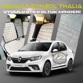 Symbol Thalia Bej Renk Tay Tüyü Cepli & Terletmez Sırtlı Oto Koltuk Minder Seti - Koltuk Koruma Kılıfı (ÖN & ARKA TAM SET) - 1