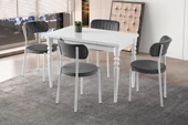 Erezoğulları Mobilya Didim Beyaz Beta Açılır Mutfak Masa Sandalye Takımı 80x120 thumbnail 1