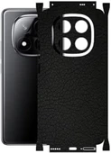 Redmi Note 14 Pro Plus ile Uyumlu Deri Desenli Siyah Arka Kaplama - 1