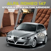 Alfa Romeo 147 Kahverengi Renk Tay Tüyü Cepli & Terletmez Sırtlı Oto Koltuk Minder Seti - Koltuk Koruma Kılıfı (ÖN & ARKA TAM SET) - 1