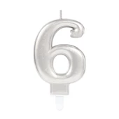 6 Rakam Mum Gümüş Renk - 2