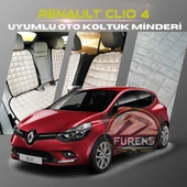 Renault Clio 4 Bej Renk Tay Tüyü Cepli & Terletmez Sırtlı Oto Koltuk Minder Seti - Koltuk Koruma Kılıfı (ÖN & ARKA TAM SET) thumbnail 1
