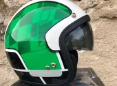 Yohe 859 Açık Yarı Camlı Güneş Vizörlü Motosiklet Ve Scooter Kaskı S Beden Kırmızı Yeşil - 3