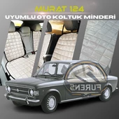 Murat 124 Bej Renk Tay Tüyü Cepli & Terletmez Sırtlı Oto Koltuk Minder Seti - Koltuk Koruma Kılıfı (ÖN & ARKA TAM SET) - 1