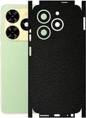 Tecno Spark 20C (BG7n) ile Uyumlu Deri Desenli Siyah Arka Kaplama - 1