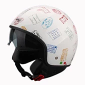 Sway 710 Açık Güneş Gözlüklü Motosiklet Ve Scooter Kaskı XXL Beden Damga Desenli thumbnail 2