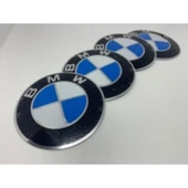 BMW LOGOLU 56 MM 4 ADET  ALÜMİNYUM JANT GÖBEK STICKER thumbnail 3