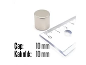 Neodyum Mıknatıs Silindir Çap 10mm , Kalınlık 10mm   ( 5 Adet) - 2