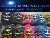 NessiWorld Saçlı Kuru Kafa İskelet Maske 1 Adet - 1