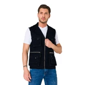 Şensel, Çok Cepli Kot Yelek, Lacivert -118E2145- Dört Mevsim - 3