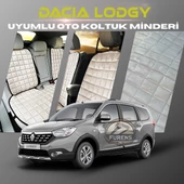Dacia Lodgy Bej Renk Tay Tüyü Cepli & Terletmez Sırtlı Oto Koltuk Minder Seti - Koltuk Koruma Kılıfı (ÖN & ARKA TAM SET) - 1