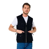 Şensel, Çok Cepli Kot Yelek, Lacivert -118E2145- Dört Mevsim - 1