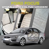 Ford Focus 2 Bej Renk Tay Tüyü Cepli & Terletmez Sırtlı Oto Koltuk Minder Seti - Koltuk Koruma Kılıfı (ÖN & ARKA TAM SET) - 1