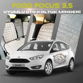 Ford Focus 3.5 Bej Renk Tay Tüyü Cepli & Terletmez Sırtlı Oto Koltuk Minder Seti - Koltuk Koruma Kılıfı (ÖN & ARKA TAM SET) thumbnail 1