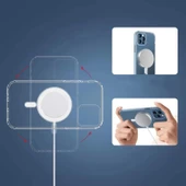 Apple İphone 14 Pro Kılıf Magsafe Şarj Özellikli Şeffaf Sert Pc Redclick Embos Kapak thumbnail 2