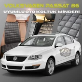 Volksvogen Passat B6 Antrasit Renk Tay Tüyü Cepli & Terletmez Sırtlı Oto Koltuk Minder Seti - Koltuk Koruma Kılıfı (ÖN & ARKA TAM SET) - 1
