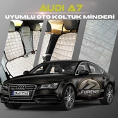 Audi A7 Bej Renk Tay Tüyü Cepli & Terletmez Sırtlı Oto Koltuk Minder Seti - Koltuk Koruma Kılıfı (ÖN & ARKA TAM SET) thumbnail 1