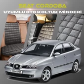 Seat Cordoba Antrasit Renk Tay Tüyü Cepli & Terletmez Sırtlı Oto Koltuk Minder Seti - Koltuk Koruma Kılıfı (ÖN & ARKA TAM SET) - 1