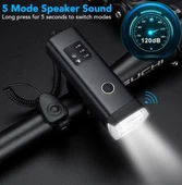 Forte Gt 6135 Bisiklet Feneri USB Şarjlı Far 6 Modlu Bisiklet Ön Işık Siyah - 3