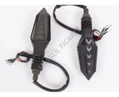 Hsgl Motorsiklet Led OK Desen Sarı Sinyal Kayar Led  Model Aks 08 07 İkili su gecirmez - 1