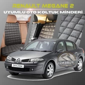 Renault Megane 2 Antrasit Renk Tay Tüyü Cepli & Terletmez Sırtlı Oto Koltuk Minder Seti - Koltuk Koruma Kılıfı (ÖN & ARKA TAM SET) thumbnail 1