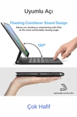 iPad Pro 11 2024 Uyumlu Magic Style Manyetik Yapışmalı Klavyeli Tablet Kılıfı thumbnail 3