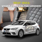 Seat Ibıza Antrasit Renk Tay Tüyü Cepli & Terletmez Sırtlı Oto Koltuk Minder Seti - Koltuk Koruma Kılıfı (ÖN & ARKA TAM SET) - 1