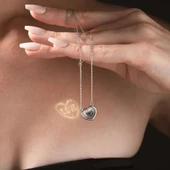 925 Ayar Gümüş Işıkta Yansıyan Love Yazılı Kolye thumbnail 2