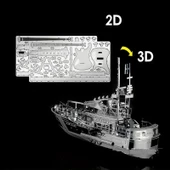 DIY Life Boat Can Kurtaran Botu 3D Metal Puzzle Bulmaca 14+ yaş üstü Hediyelik model - 3