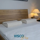 Visco Yastık Aylona Ortopedik Yastık Boyun Destekli Visco 55x35x11-7 cm - 2