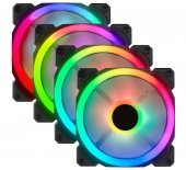 GAMEFORCE 7R Pro Seri (4lü Set) Rainbow Ledli Sessiz 120mm 12cm - 1