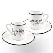 Decorium 2 Kişilik Kahve Takımı Love-Peace - 1