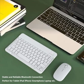Onpad Extreme 10.1'' Uyumlu Kablosuz Bluetooth Şarjlı Klavye Şarjlı Mouse Seti - Beyaz - 4