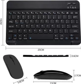 Amazon Kindle Fire 7 Alexa (2017) 7" Uyumlu Kablosuz Bluetooth Şarjlı Klavye ve Şarjlı Mouse Seti - Siyah - 6
