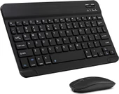 Apple iPad Pro 4. Nesil 12.9" Uyumlu Kablosuz Bluetooth Şarjlı Klavye ve Şarjlı Mouse Seti - Siyah - 1