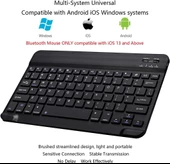 Apple iPad Pro 4. Nesil 12.9" Uyumlu Kablosuz Bluetooth Şarjlı Klavye ve Şarjlı Mouse Seti - Siyah - 3