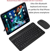 Apple iPad Pro 4. Nesil 12.9" Uyumlu Kablosuz Bluetooth Şarjlı Klavye ve Şarjlı Mouse Seti - Siyah - 2