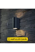 Siyah Kasa Amber Işık Dekoratif Iç Ve Dış Mekan Bahçe Salon Balkon Teras Kamelya Apliği Duvar Aplik - 1