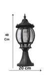 2 Adet Sekizgen Set Üstü Bahçe Armatürü, Set Üstü Modern Armatür, Bahçe Armatürü, 2 Ampul Hediye - 3