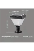 Güneş Enerjili Set Üstü Bahçe Armatürü, Solar Duvar Armatürü, Çim Üstü Solar Armatür, Set Üstü Aplik - 6