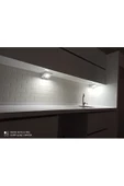 Açma Kapama Düğmeli, Çift Prizli, Beyaz Işık Ledli, Banyo Mutfak Tezgah Altı Üstü, Dolap İçi Armatür - 3