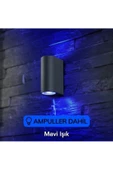 Mavi Işık Antrasit Kasa Çift Yönlü Dekoratif Iç Ve Dış Mekan Duvar Apliği - 1