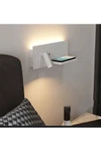 Fullreyon Yatak Başı Led Aplik Kablosuz Şarj Okuma Lambası Beyaz Kasa Günışığı Işık - 2