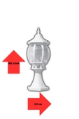 Sekizgen Beyaz Set Üstü Bahçe Armatürü, Bahçe Apliği, Set Üstü Dekoratif Armatür, Bahçe Armatürü - 4