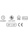 5 Watt Gün Işığı, ANTRASİT Kasa, Sensörsüz Merdiven, Basamak, Koridor, Antre Armatürü, Led Armatür - 3