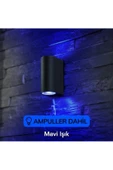 Dekoratif Çift Yönlü Siyah Aplik - Mavi Işık - Ampuller Dahil - 2