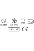 5 Watt MAVİ Işık Siyah Kasa, Sensörsüz Merdiven, Basamak, Koridor, Hol, Antre Armatürü, Led Armatür - 2
