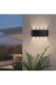 12 Watt 8 Mercekli Dekoratif Işık Süzmeli Led Aplik, Modern Led Armatür  İç ve Dış Mekan Aplik - 4