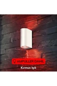Beyaz Kasa Kırmızı Işık Ledli Iç Ve Dış Mekan Bahçe Balkon Salon Teras Veranda Apliği thumbnail 1