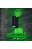 Dekoratif Çift Yönlü Siyah Aplik - Yeşil Işık - Ampuller Dahil thumbnail 2